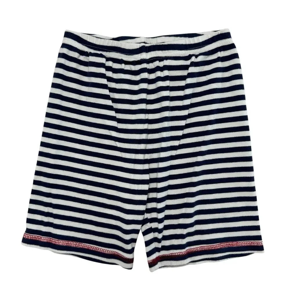 GYMBOREE Stars and Stripes Cotton Short John Pajama Set Sz 8 Kids Red White Blue